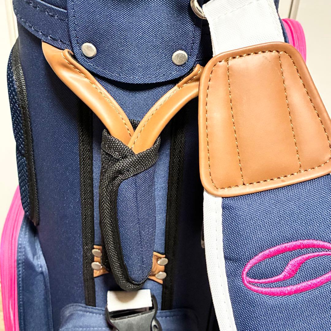 【美品】ONESIDER ゴルフバッグ ネイビー ピンク