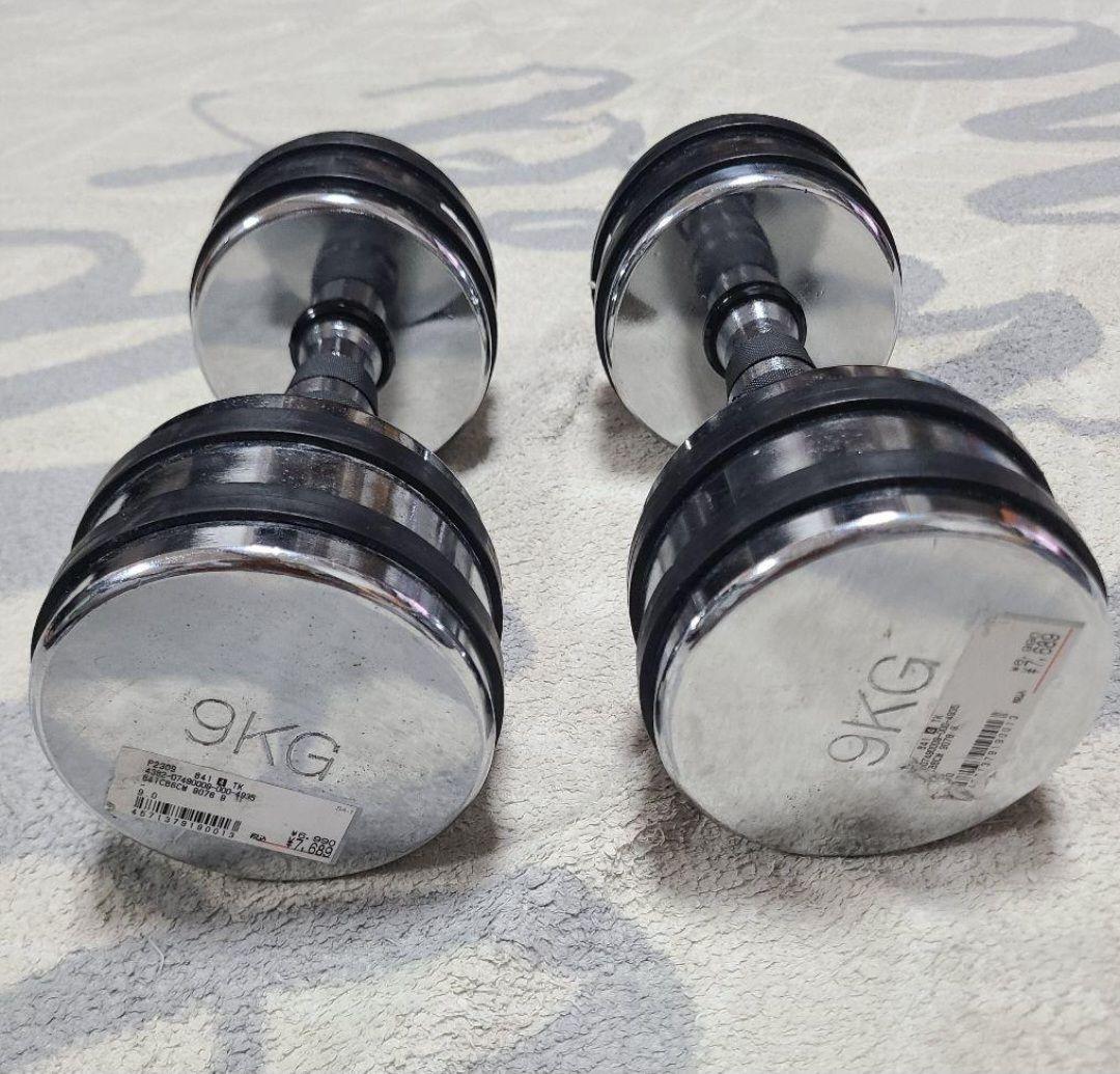 た*ま様 クロームダンベル 9kg × 2個セット コアブレード 筋トレ　 トレ