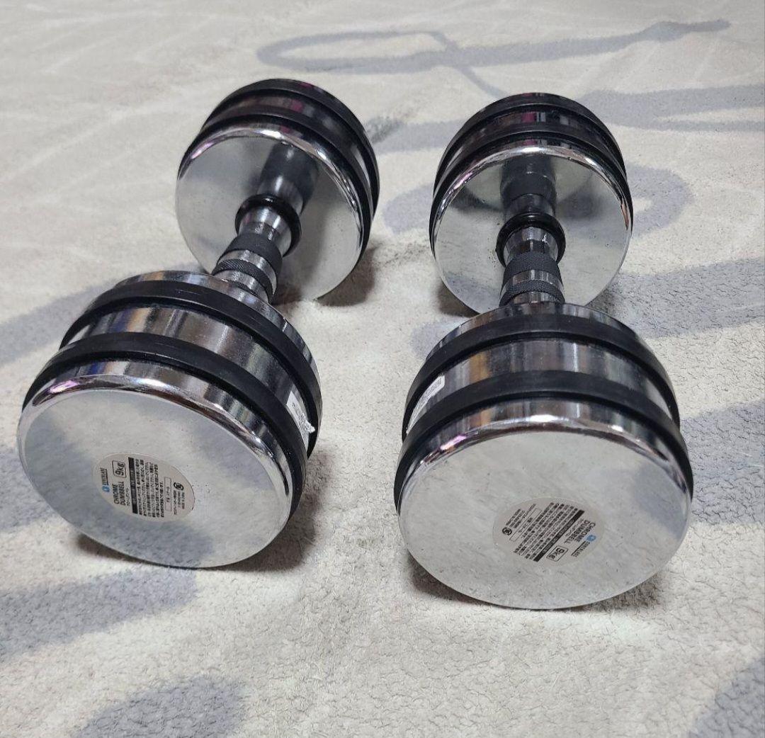 た*ま様 クロームダンベル 9kg × 2個セット コアブレード 筋トレ　 トレ