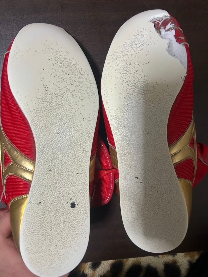 Mizuno ボクシングシューズ 赤金 ハイカット