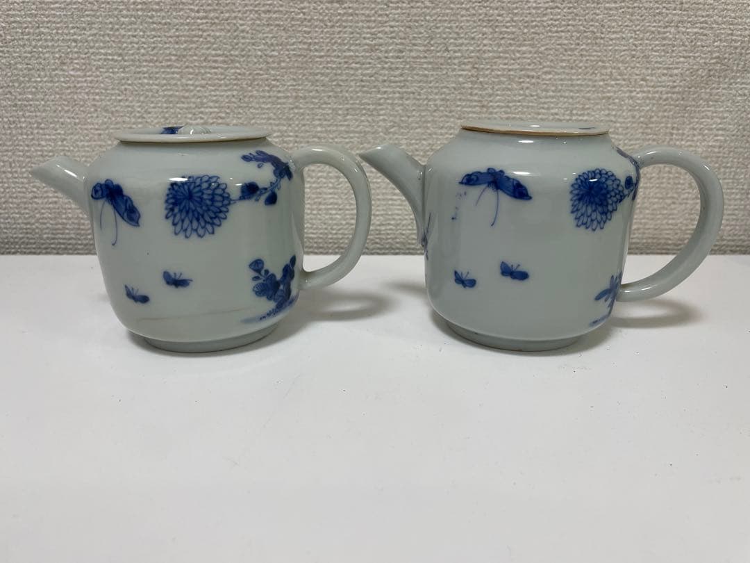 【現状品】染付 陶器 急須 湯呑み 大化年制 まとめ アンティーク レトロ