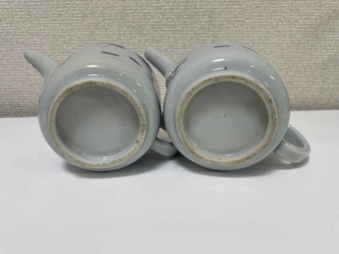 【現状品】染付 陶器 急須 湯呑み 大化年制 まとめ アンティーク レトロ