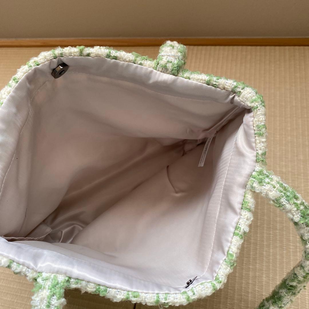 【未使用】シャネル ノベルティ ツイード トートバッグ グリーン