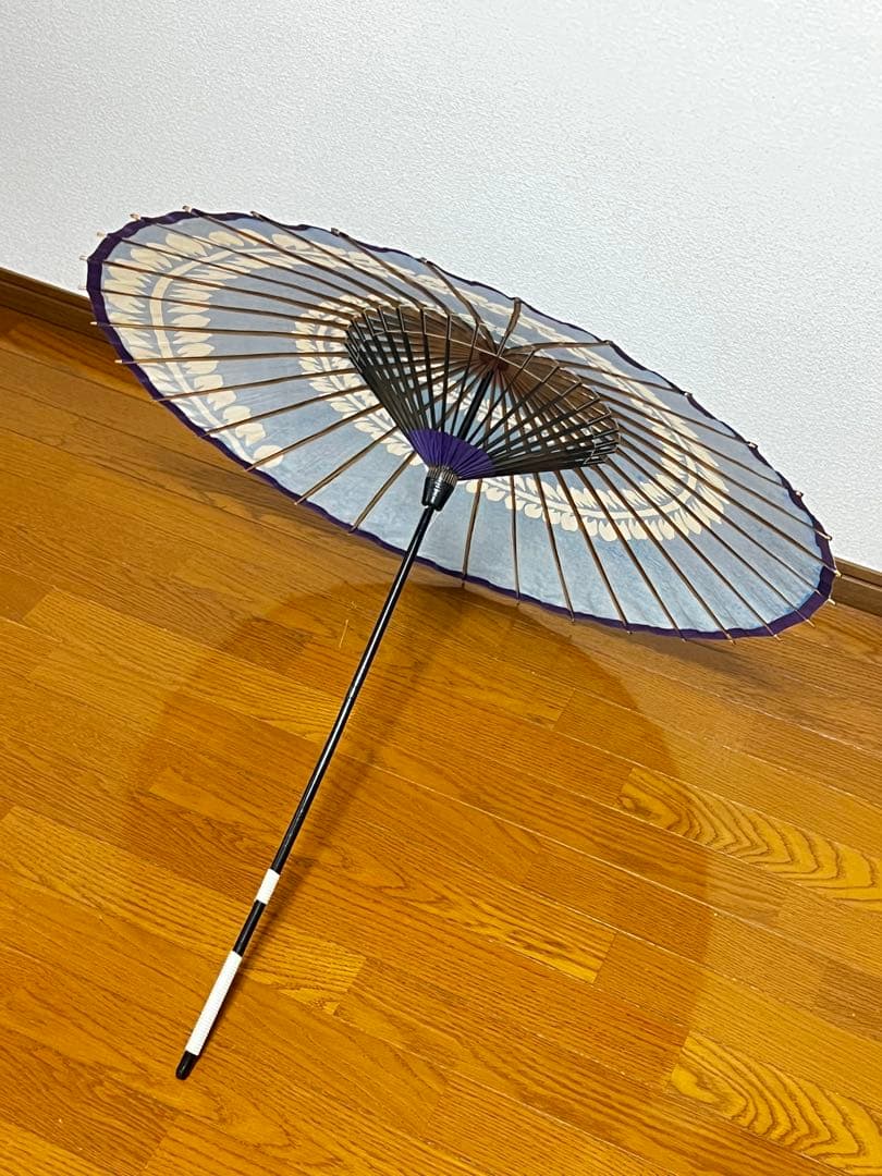 日本舞踊用 青い舞踊傘