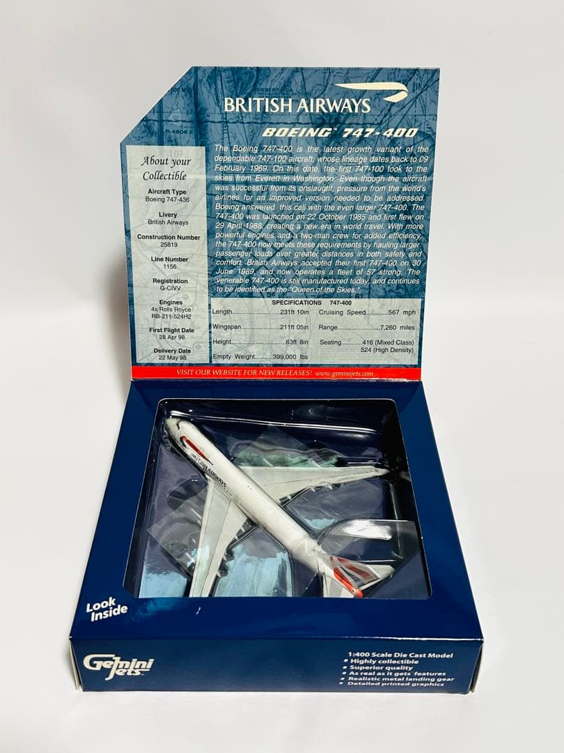 航空機・ヘリコプター Gemini 1/400 B747-400 British Airways