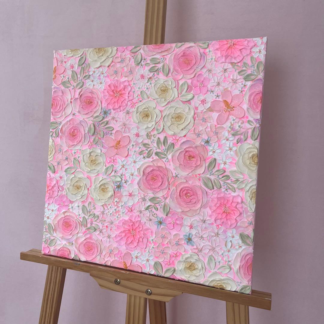 絵画 フラワーアート 花の絵 現代アート アートパネル　花柄　フランフラン