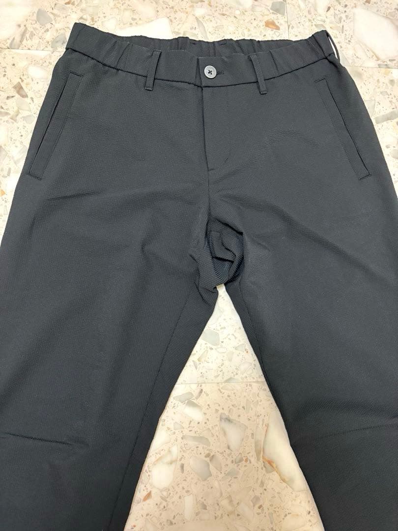 デサントゴルフ【美品】ロングパンツ メンズ 4WAYストレッチサッカーパンツ黒L