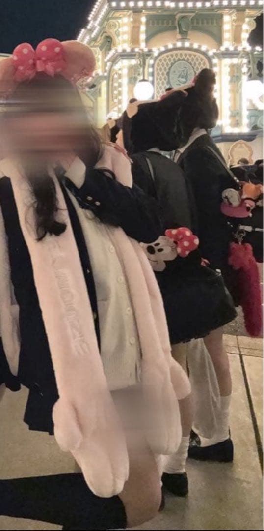 ディズニー　ピンク　マフラーキャップ