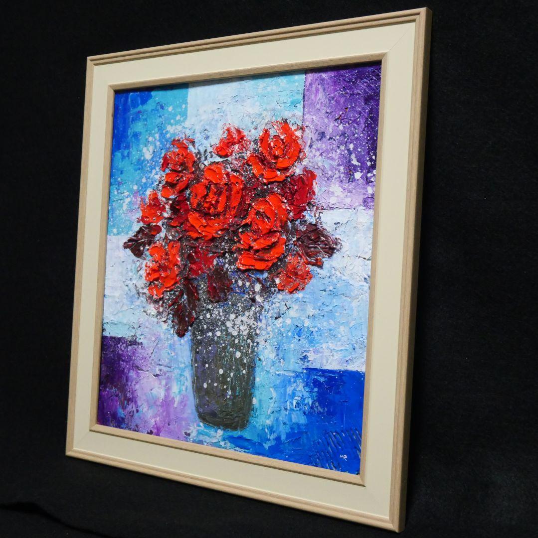 油絵 油彩 油彩画 絵画 絵 【Red rose】