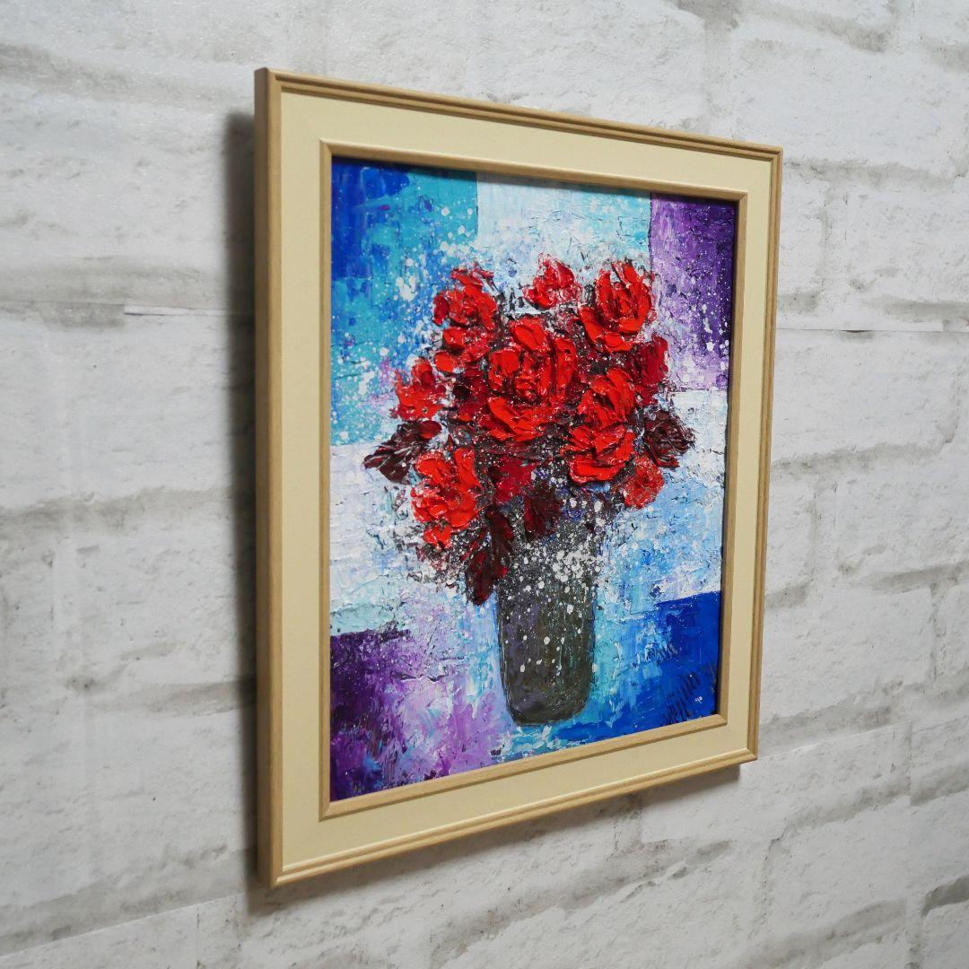 油絵 油彩 油彩画 絵画 絵 【Red rose】