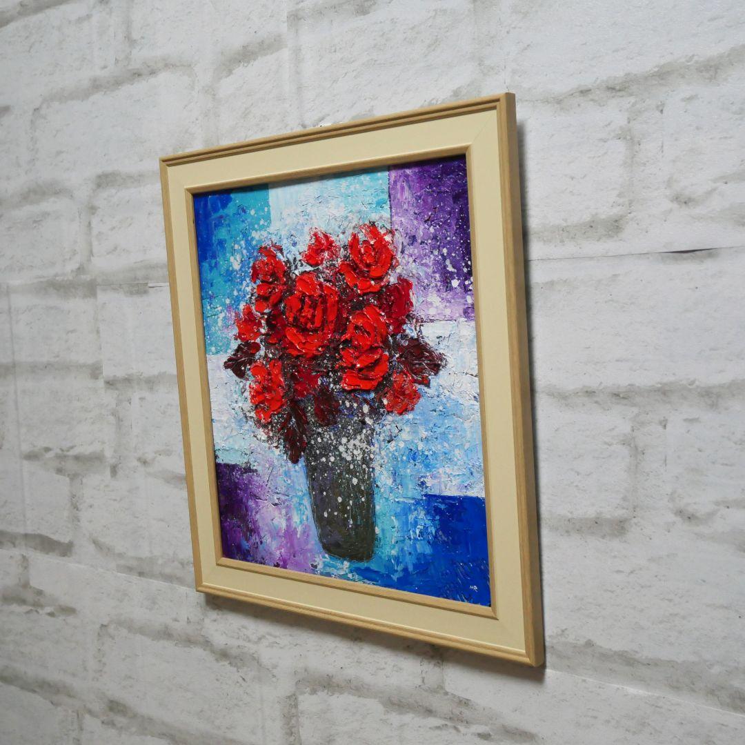 油絵 油彩 油彩画 絵画 絵 【Red rose】