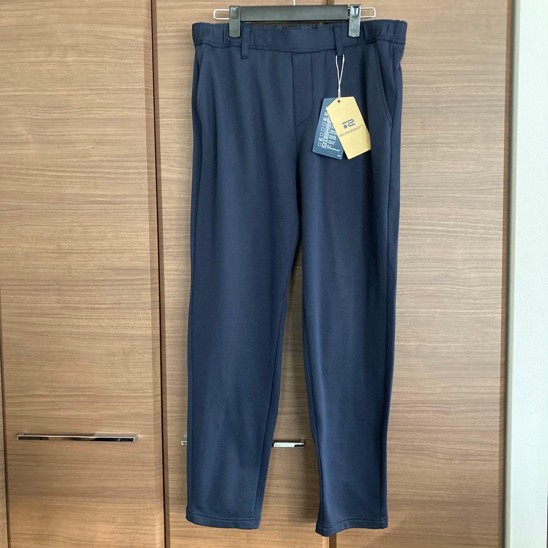 新品 Rosasen メンズゴルフパンツ 裏起毛 ウエストゴム ネイビー85cm