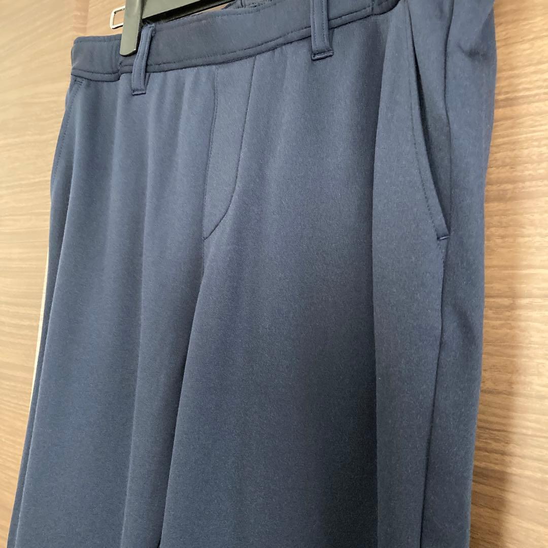 新品 Rosasen メンズゴルフパンツ 裏起毛 ウエストゴム ネイビー85cm