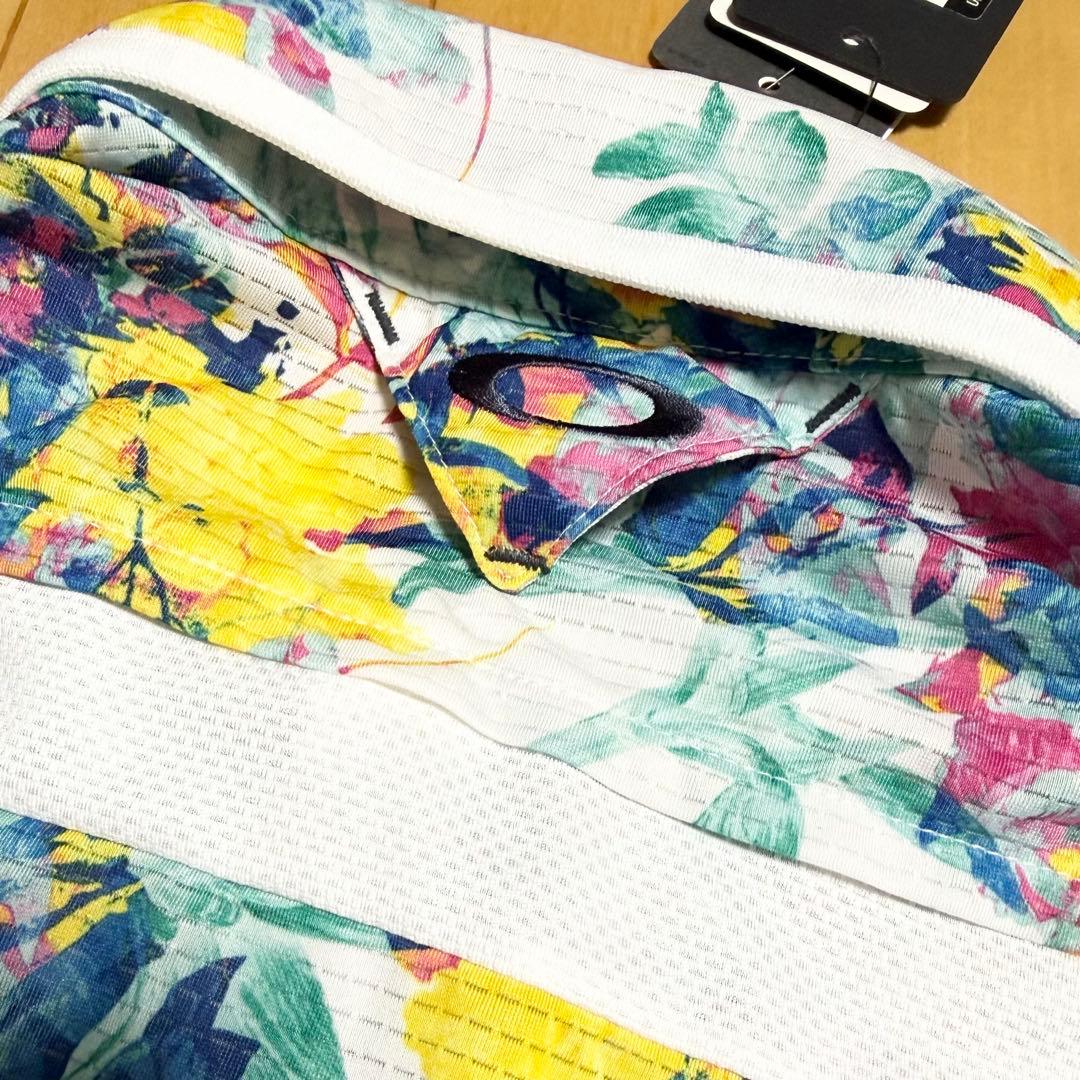新品 タグ付 オークリー スカル ゴルフ ポロシャツ 花柄 総柄 メッシュ L