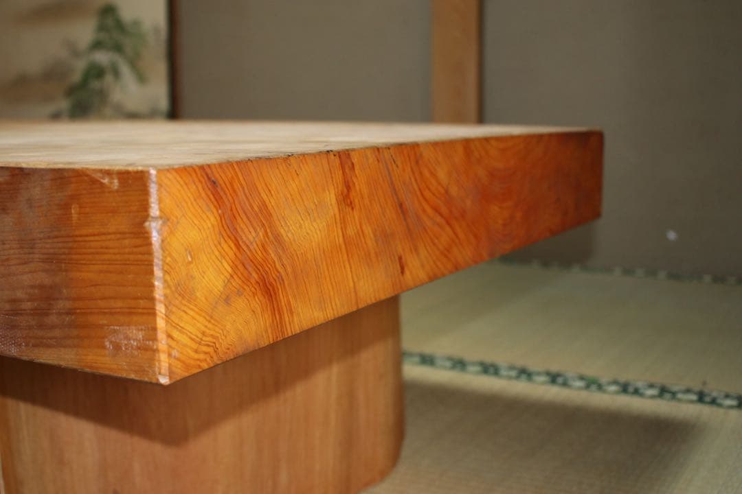 ローテーブル　檜　一枚板　無垢　白木　180cm  厚み10cm