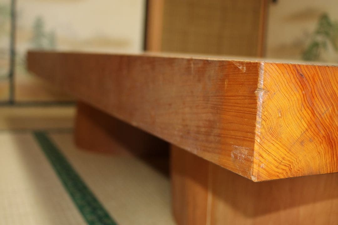 ローテーブル　檜　一枚板　無垢　白木　180cm  厚み10cm