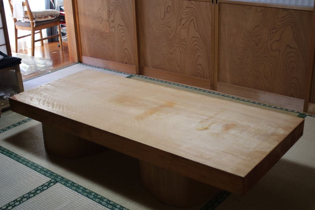 ローテーブル　檜　一枚板　無垢　白木　180cm  厚み10cm