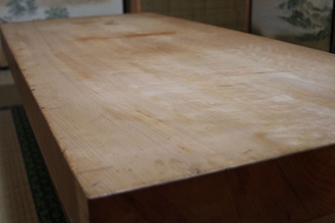 ローテーブル　檜　一枚板　無垢　白木　180cm  厚み10cm