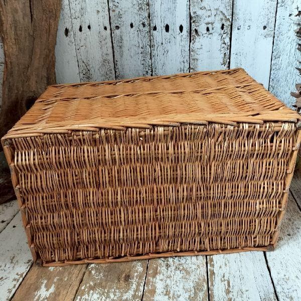 ヴィンテージ 大きな ウィロー バスケット 33×52×32cm かご カゴ 柳