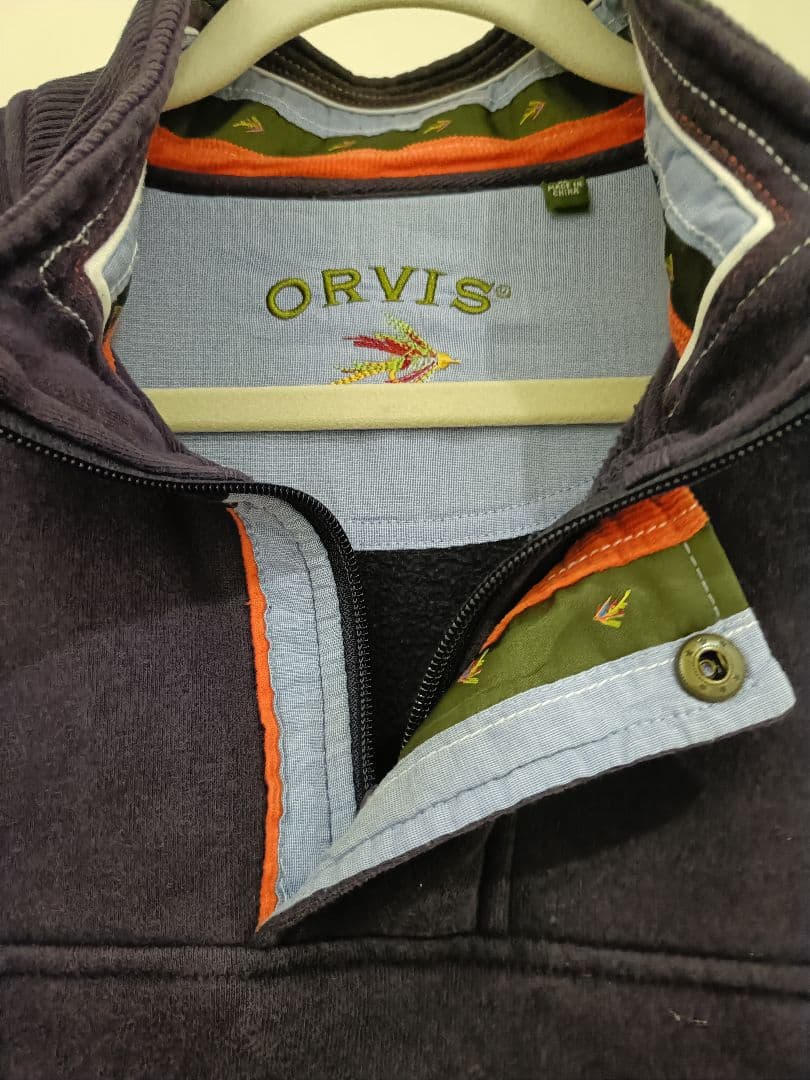 ORVIS　ハーフジップスウェット　オービス　フライ柄　XL　フライフィッシング