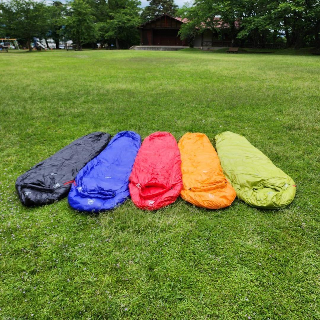 ★SALE★　高級ダウン使用　マミー型　寝袋 ダウンシュラフ　400g　ブルー