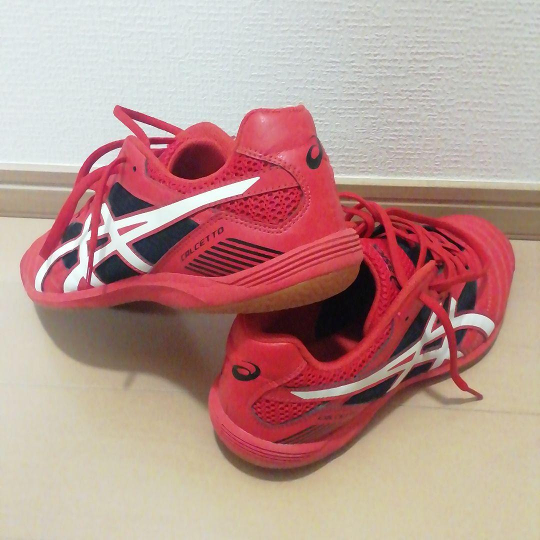 ★ASICS カルチェットフットサルイン室内レッド左27.5右26.5サイズ別★