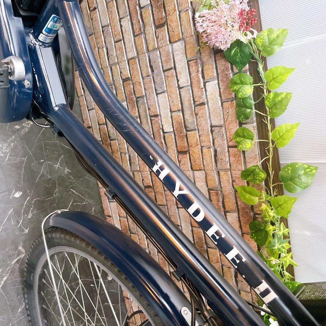 【82】子乗せ 電動自転車 ブリヂストン HYDEE.II 紺色 ブルー系
