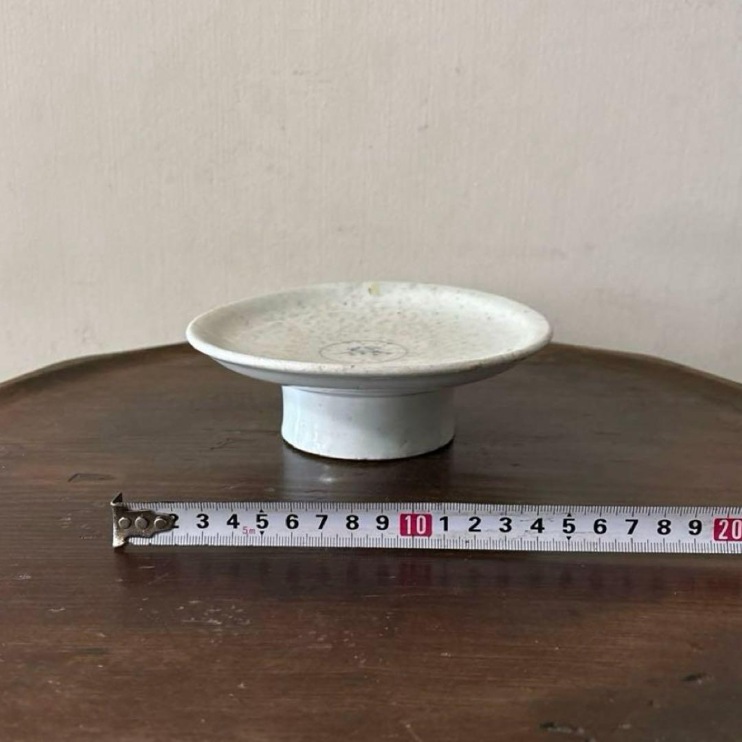 李朝染付祭器台皿　その⑧ 白磁　古美術　アンティーク　朝鮮古陶磁　検:白洲正子