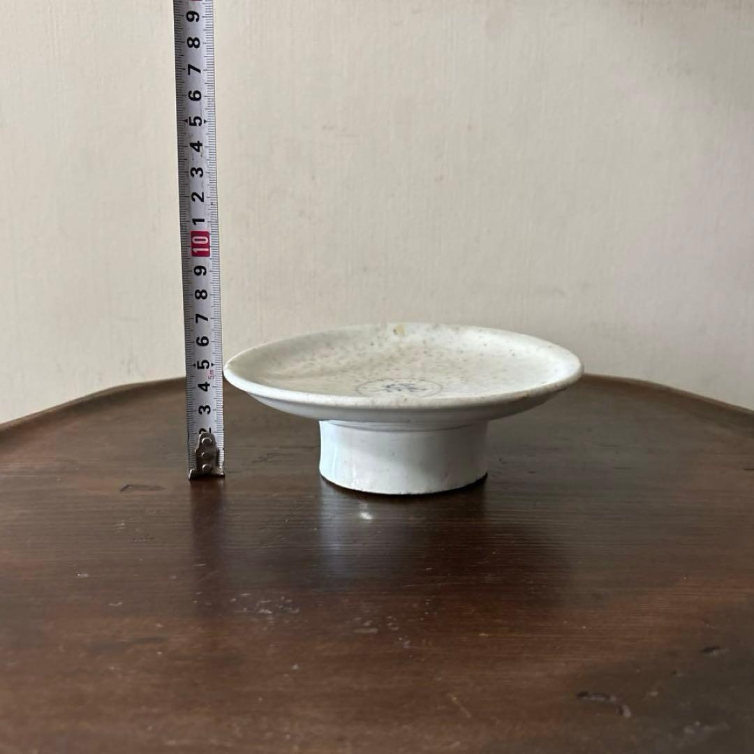 李朝染付祭器台皿　その⑧ 白磁　古美術　アンティーク　朝鮮古陶磁　検:白洲正子