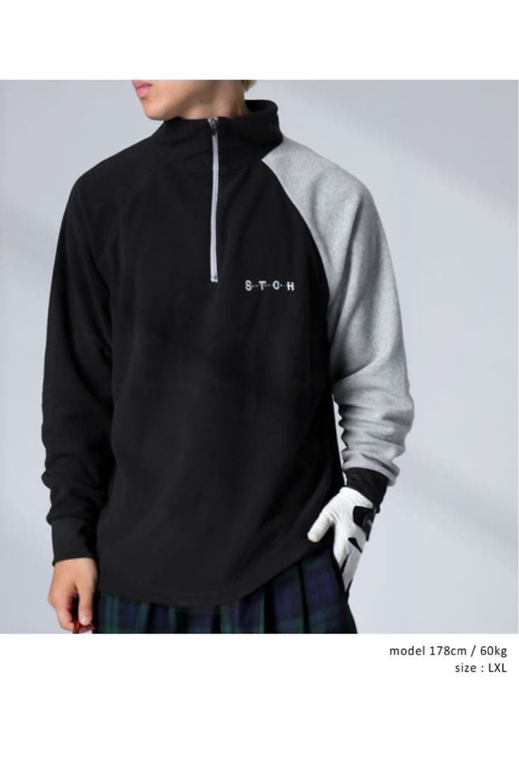 完売品＊ANTIQUA GOLF × STCH＊ロゴ入りフリーストップス 黒