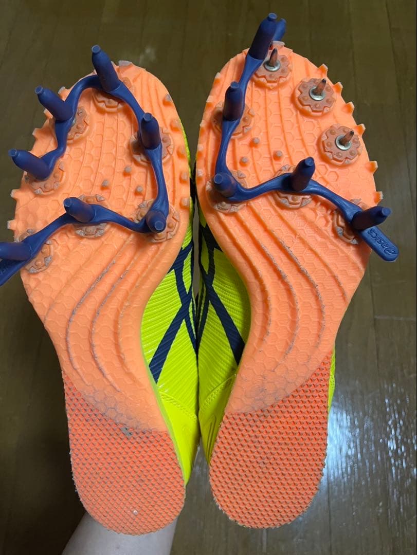 asics スパイクシューズ イエロー/ネイビー 26.5
