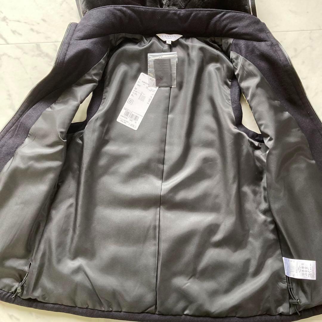 定価64900円【新品】レディース36ランバンスポール フルジップ中綿ベスト黒