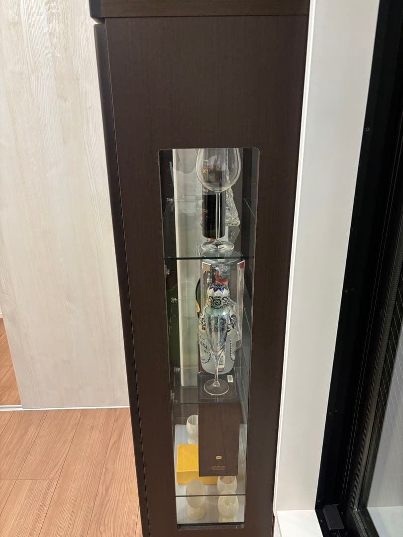 ガラスキャビネット ダークブラウン