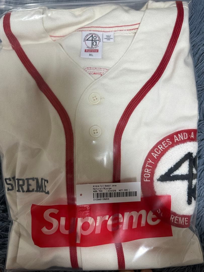 応援グッズ Supreme 40 Acres Twill Baseball Jersey