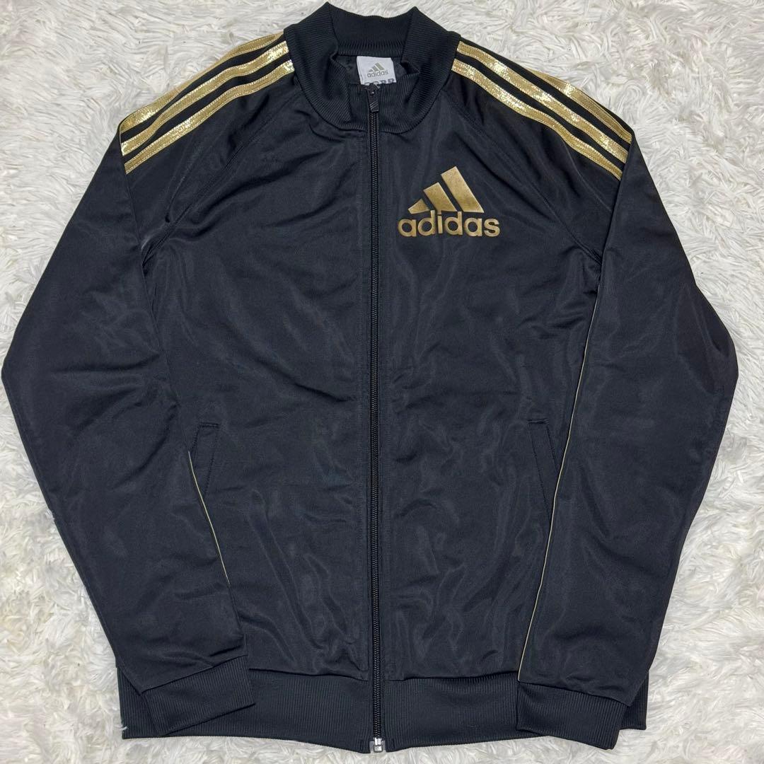 adidas アディダス セットアップ トラックジャケット パンツ 黒金 L