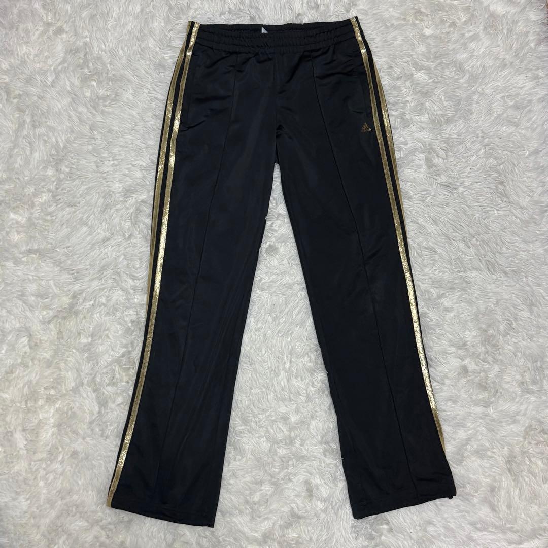 adidas アディダス セットアップ トラックジャケット パンツ 黒金 L