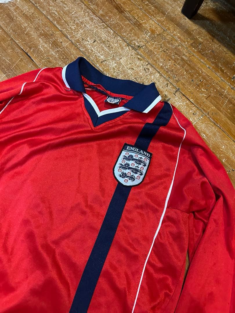ビンテージ　90s イングランド サッカー 長袖シャツ 赤
