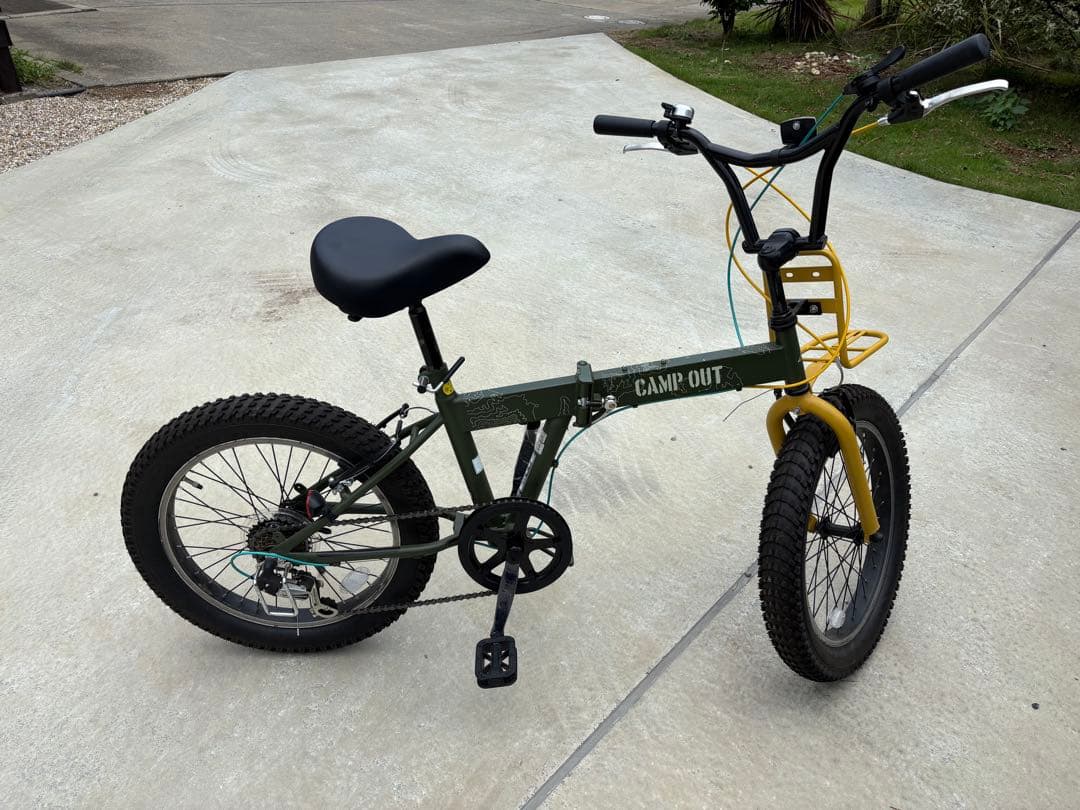 キャプテンスタッグ　 折りたたみ自転車 オリーブグリーン