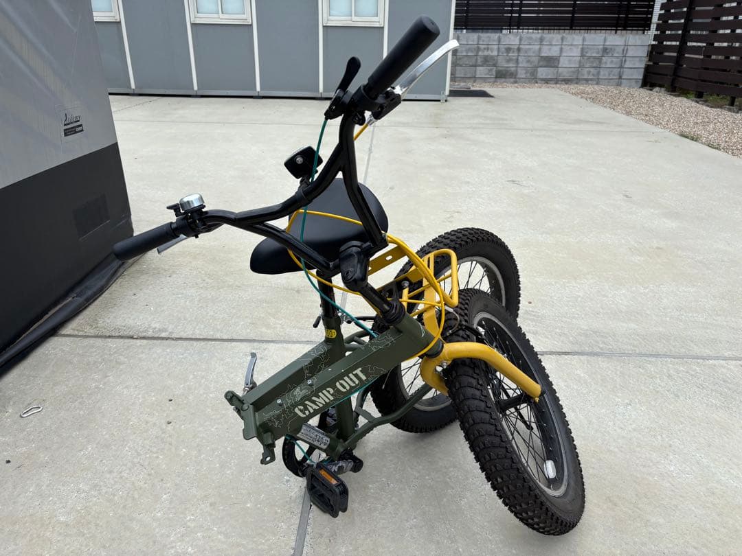 キャプテンスタッグ　 折りたたみ自転車 オリーブグリーン