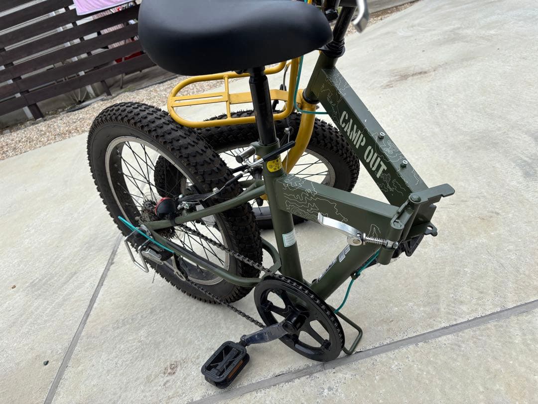 キャプテンスタッグ　 折りたたみ自転車 オリーブグリーン