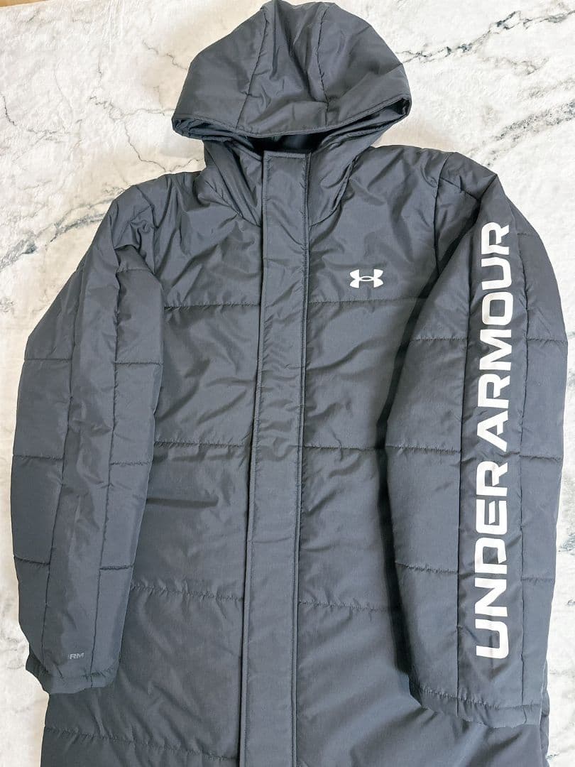 【極美品】UNDER ARMOUR ベンチコート 撥水 防風 2XL 黒 大きい
