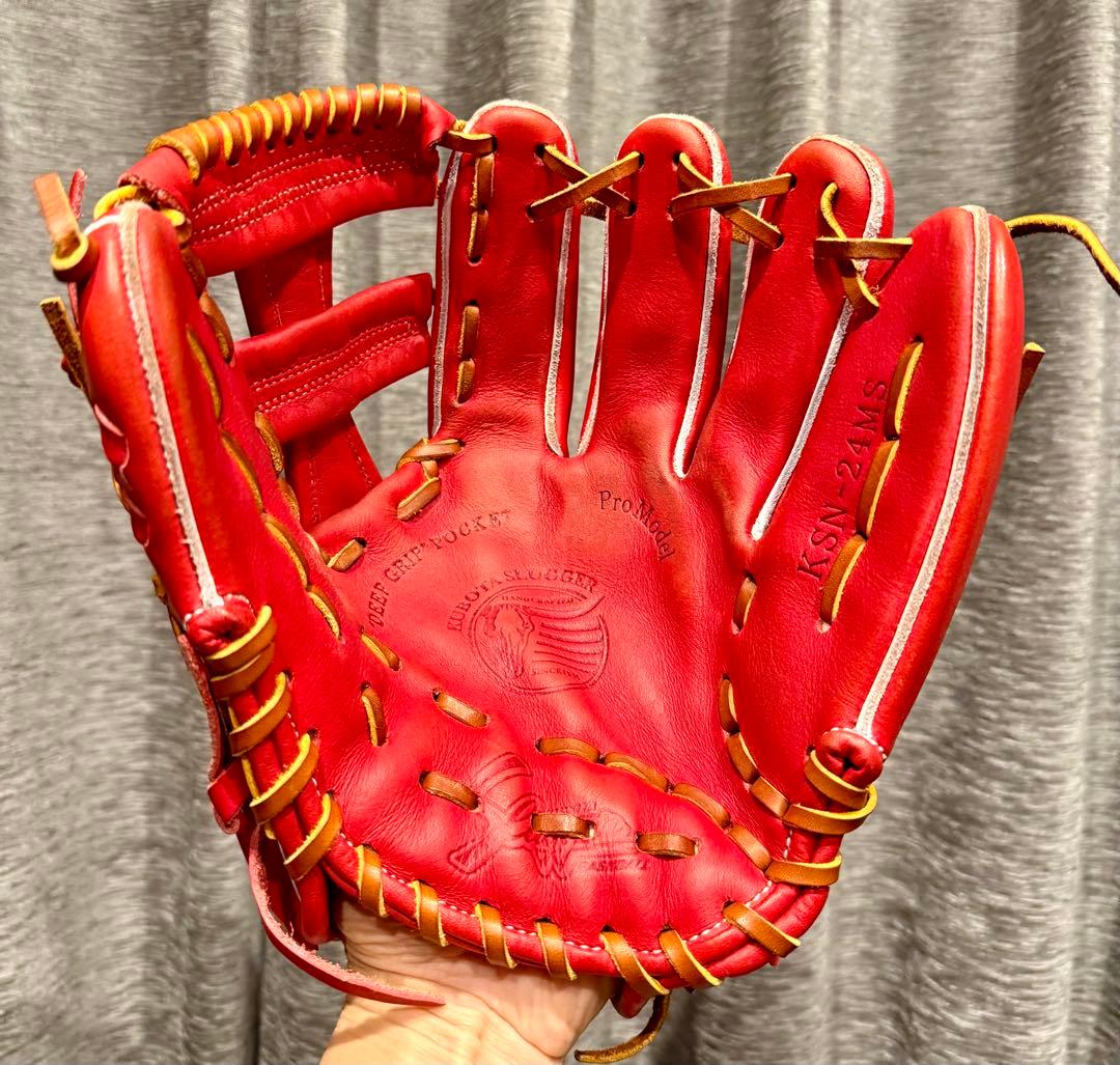 久保田スラッガー 軟式 内野手用グローブ KSN-24MS GRオレンジ