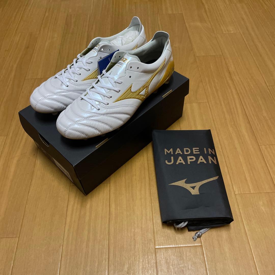 ミズノ モレリアネオIV JAPAN スーパーホワイトパール×ゴールド 26.5