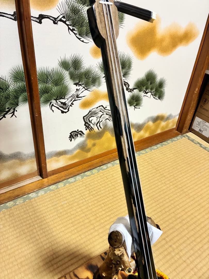沖縄三線　本島産クルチ(黒木) ユナー！与那城型　本皮一枚張り