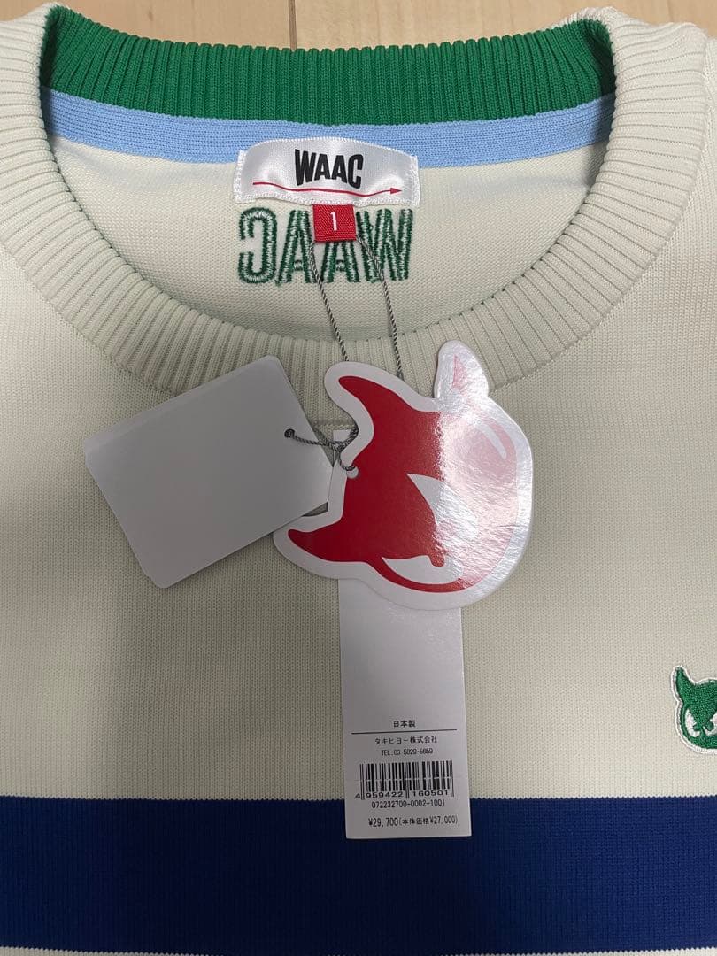 新品未使用　WAAC マイクロスリームボーダー 長袖プルオーバー　サイズ1