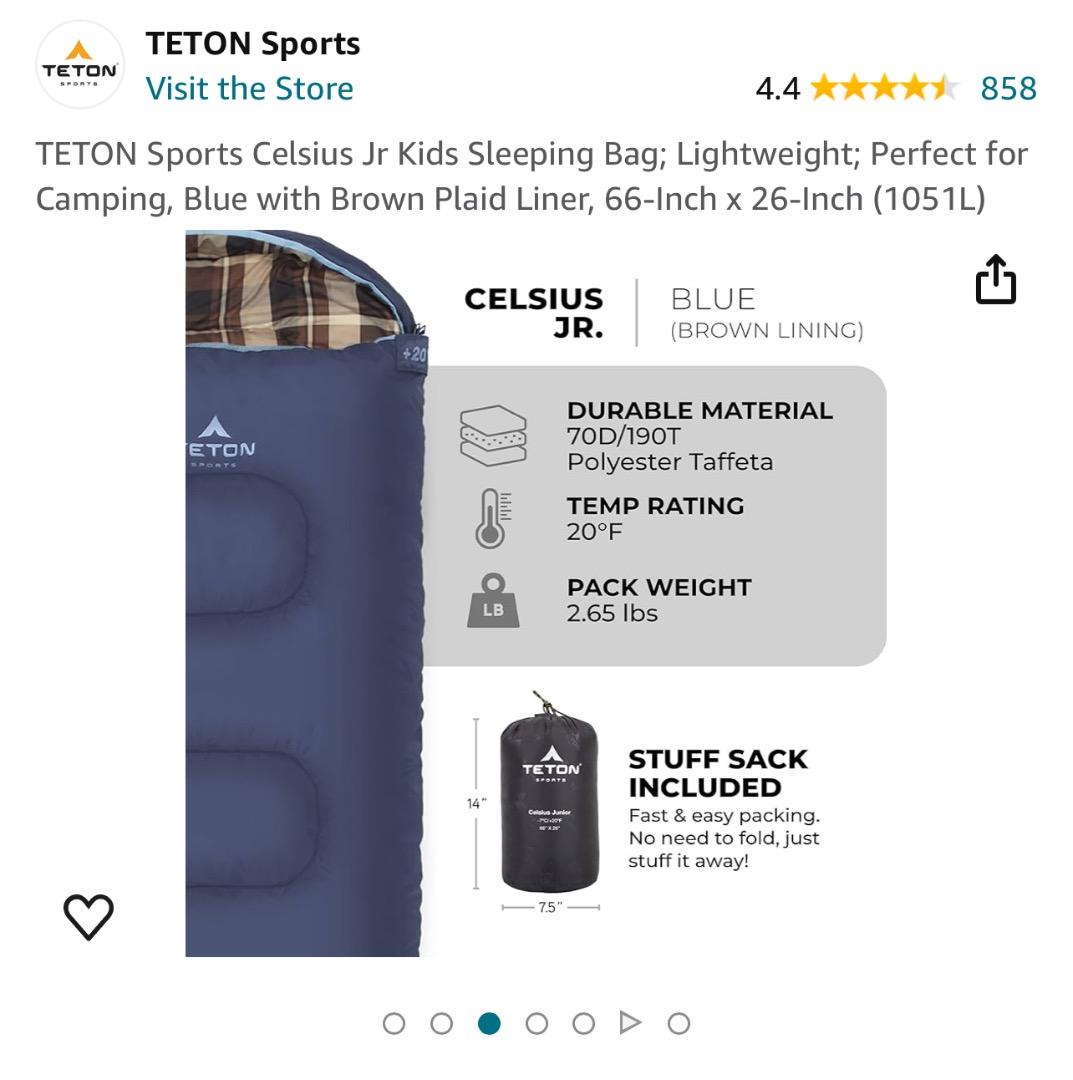 TETON ジュニア 寝袋 シュラフ ストライプ