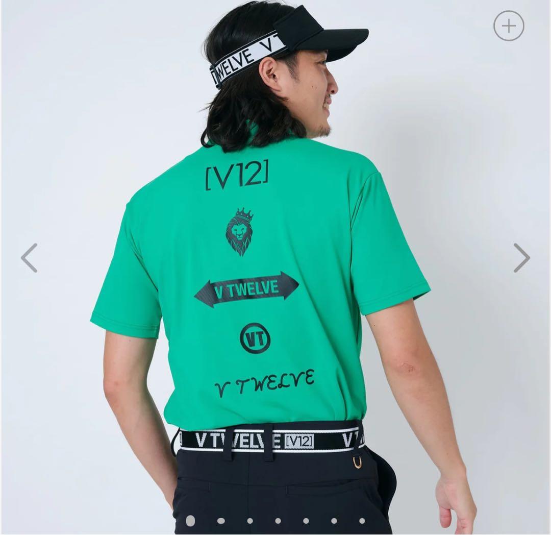 新品　v12 メンズゴルフウェア　モックネック L グリーン