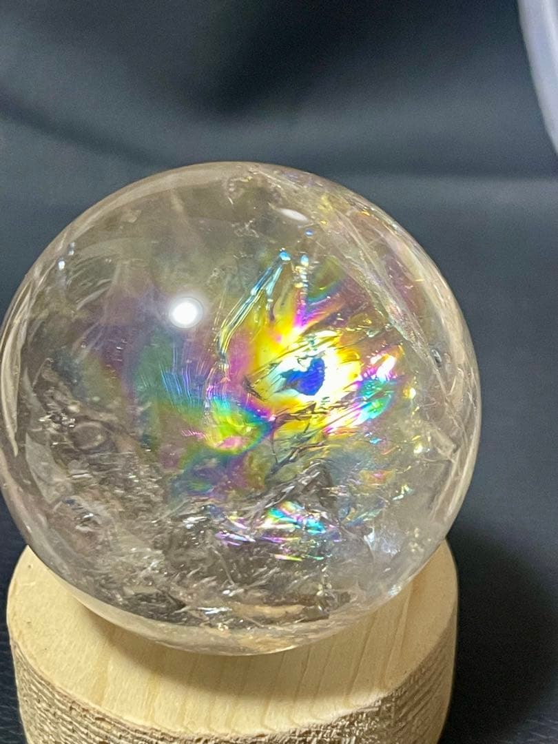 水晶　虹入り　スフィア　53mm
