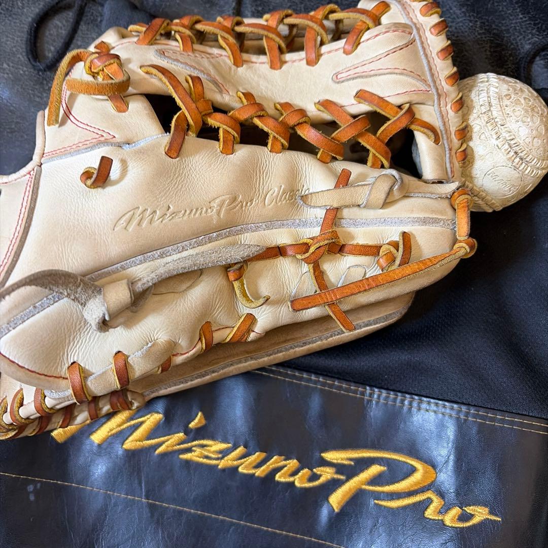MizunoPro classic 軟式グローブ キャメル　袋・軟式ボール付き