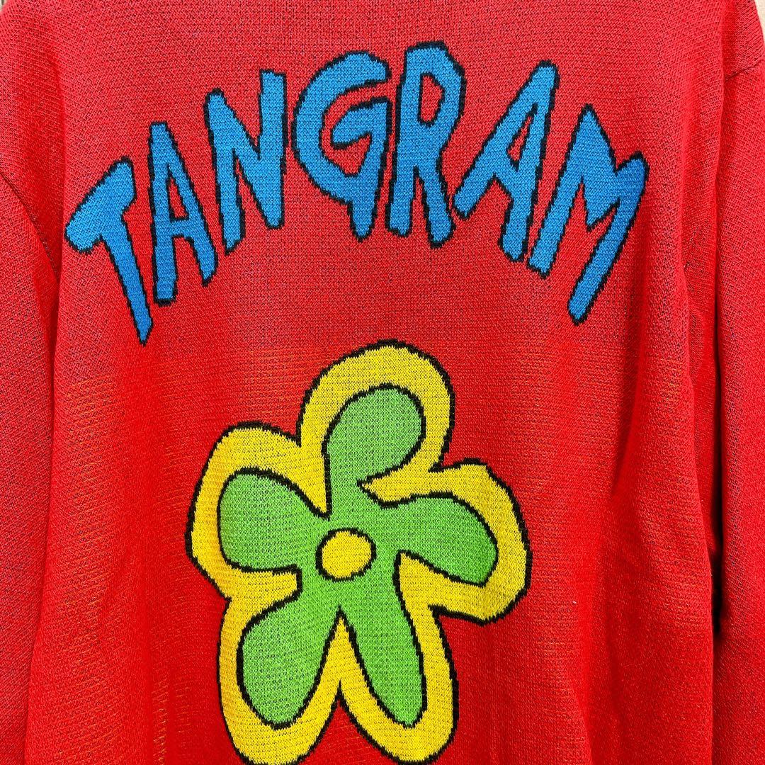 TANGRAM タングラム アーチロゴ 花柄 スクールニット セーター Lサイズ